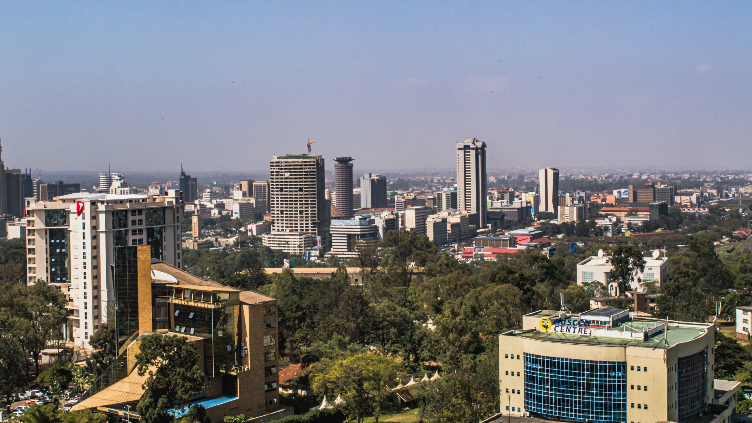 Nairobi skyline at golden hour
